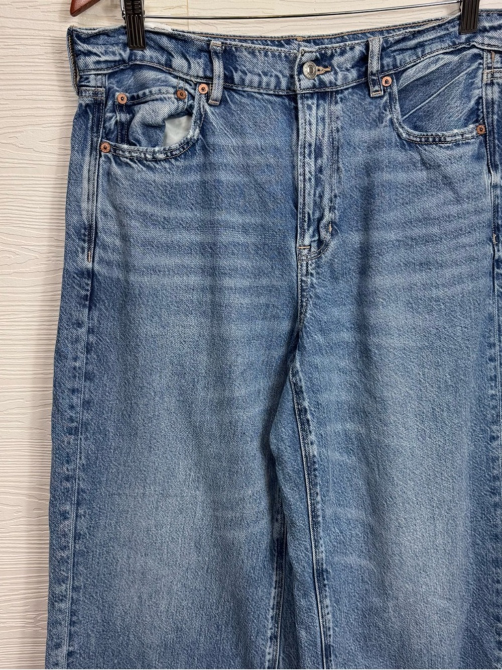 American Eagle High Rise Baggy Wide Leg Pants US 10 - Picture 2 of 10